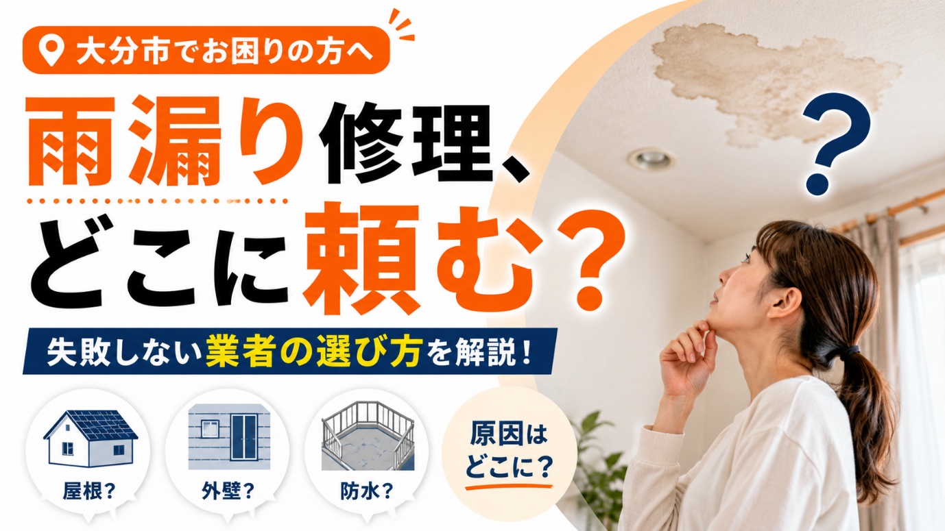 大分市で雨漏り修理はどこに頼む?失敗しない業者の選び方